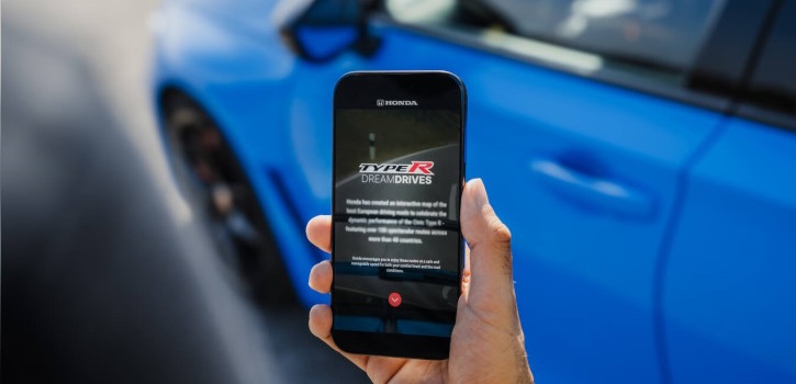 Ponad 120 najlepszych europejskich tras na interaktywnej mapie dla Civic Type R